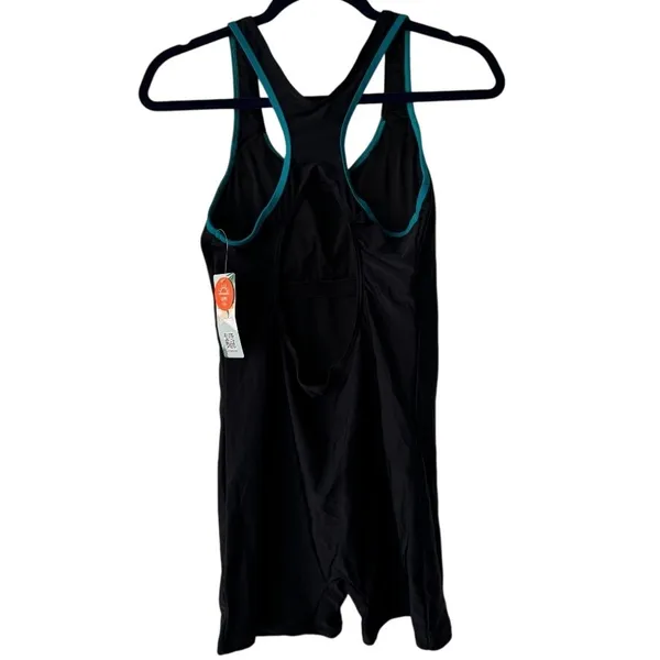 Charmo Athletic Romper Swimsuit‎ Teal Trim Activewear Jumpsuit Medium UPF 50+ - Image 2