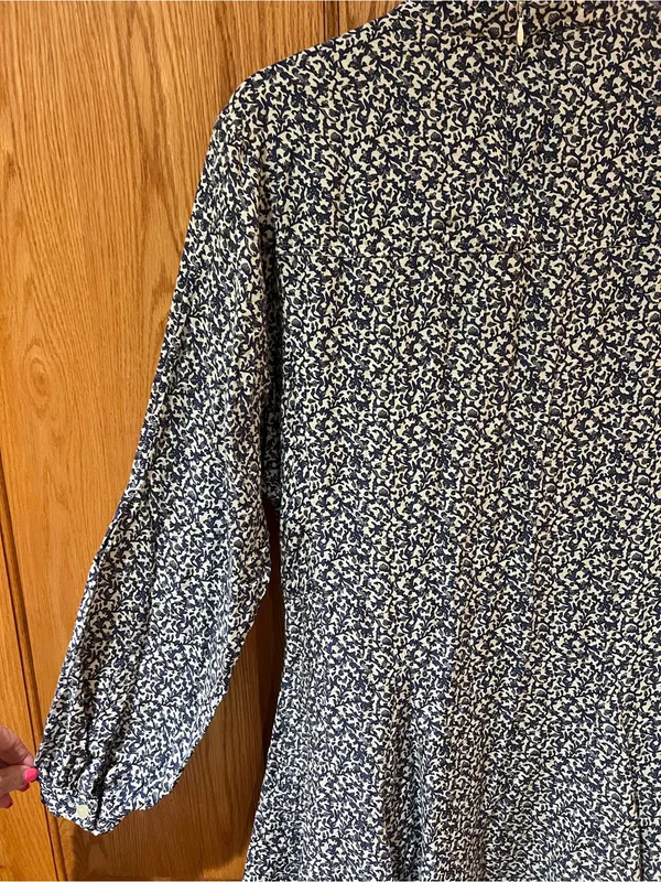 Derek Lam 10 Crosby Long Sleeve Mock Neck Blue Floral Print Mini Dress Size 6 - Image 8