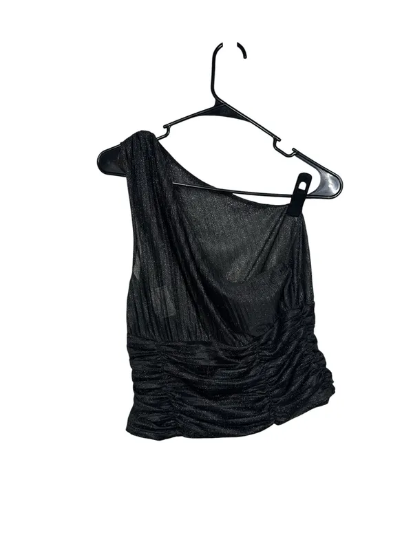 By Anthropologie One Shoulder Sheer Ruched Top Size Small - Image 4
