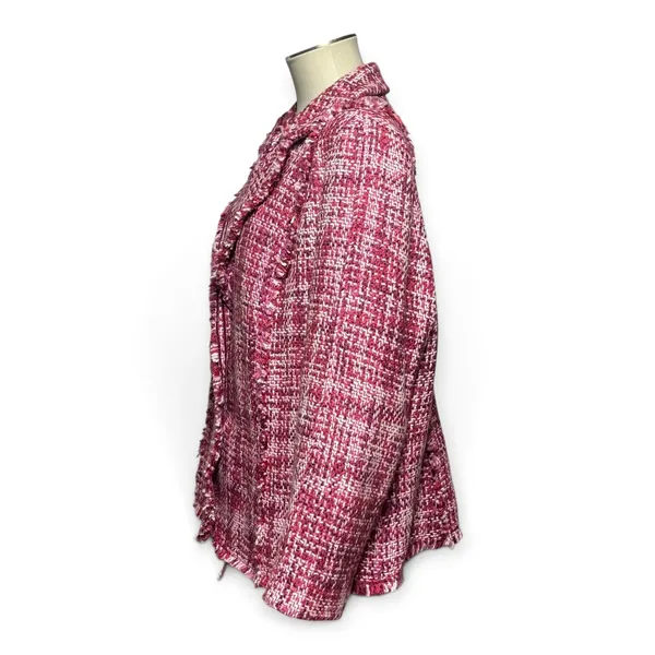 Lane Bryant Wool Blend Blazer Jacket Pink Fringe 22 - Image 3