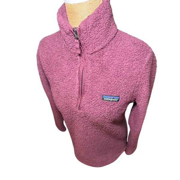 Patagonia Women's XS Fuzzy‎ Fleece Pullover Sweater Marsupial Berry - Image 3
