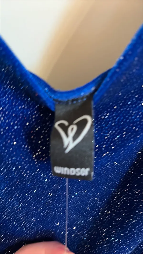 Blue Sparkly Windsor Dress short - Image 2
