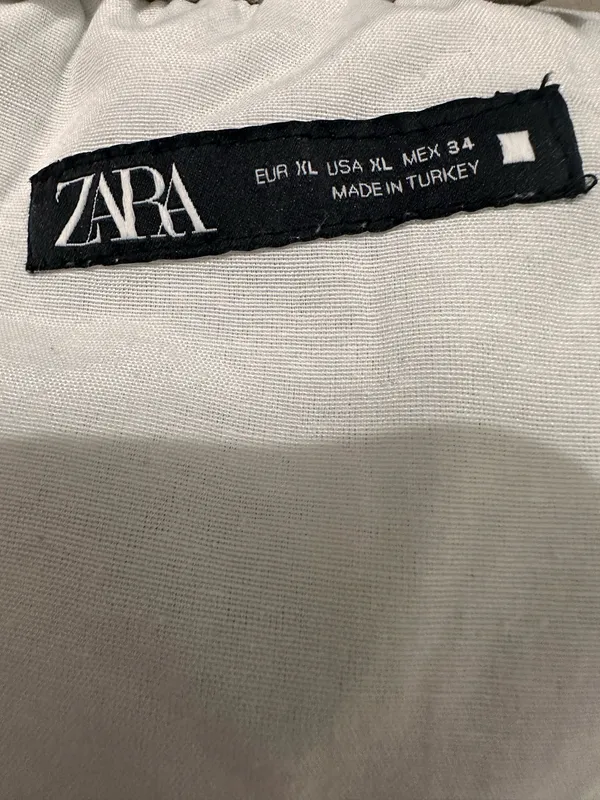ZARA men,s Taupe Solid Jogger Pants Pockets Drawstring Elastic Waist XL - Image 4