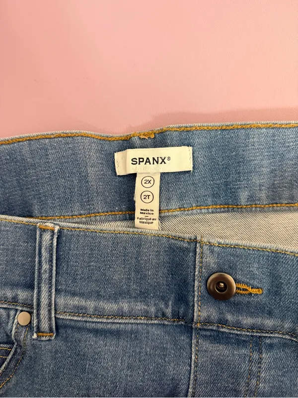 Spanx Pull on Crop Wide Leg Jeans - Image 4