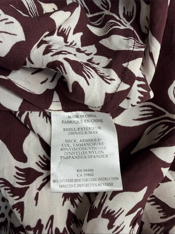 Flawed Theory 100% silk floral dress‎ lightweight dress v neck button sleeveless - Image 14
