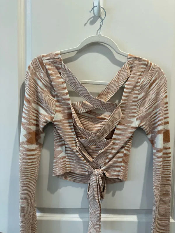 Orange and White Cotton Candy Stripped Longsleeve - Image 2