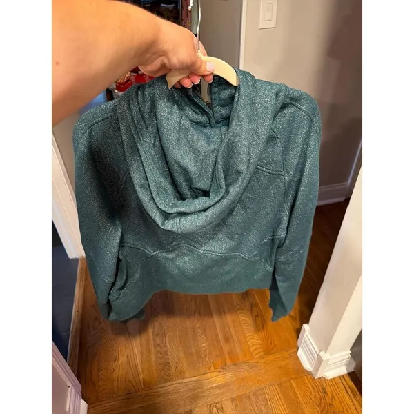 Lululemon‎ Scuba Oversized Half-Zip Hoodie in the sparkly Storm Teal color M-L - Image 3