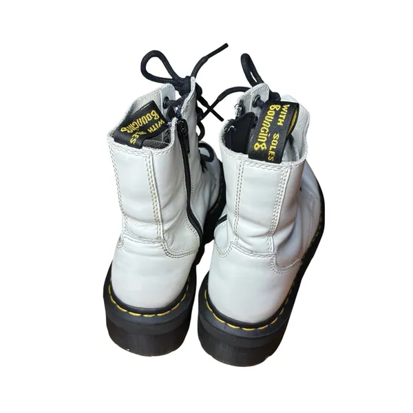 Dr. Martens White Jadon Leather Platform Boots Size 7 - Image 4