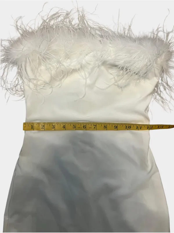 Alyce Paris 4524 White Feather Strapless Bodycon Mini Dress Size 00 Bridal Party - Image 13