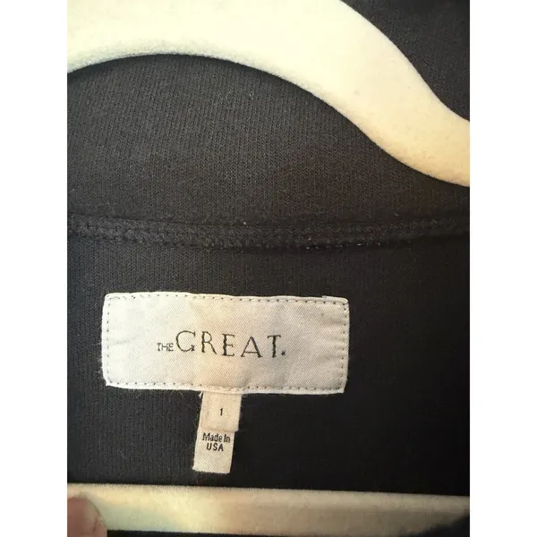 The Great The Slouch Trail Half Zip Pullover Sweatshirt in Black |Sz 1 (S) - Image 5