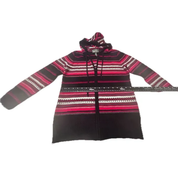 Lauren Active Ralph Lauren Hoodie Women Small Pink Black Striped Wool Blend Zip - Image 5