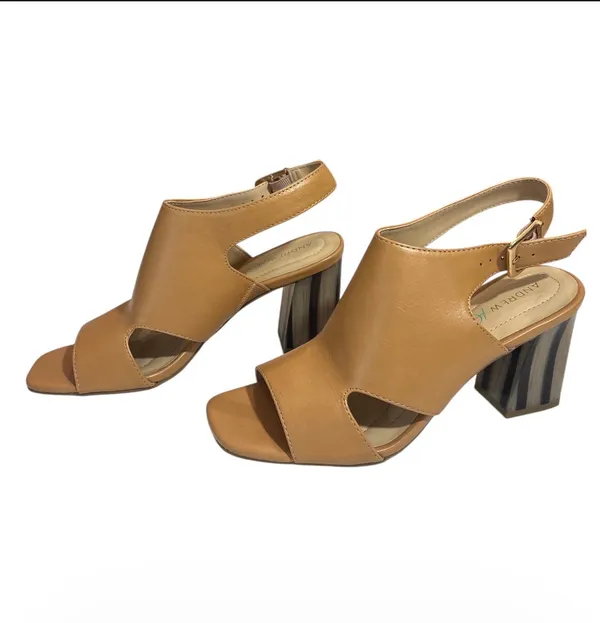 Andrew Geller Camel Tan Slingback Sandals - Image 4