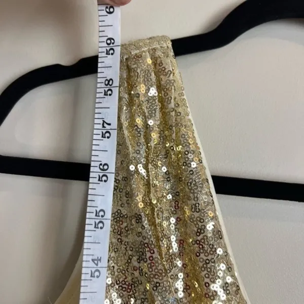 NWT Kate Kasin Gold Sequin V-Neck Formal Maxi Gown Dress Size XS US 2 - Image 6