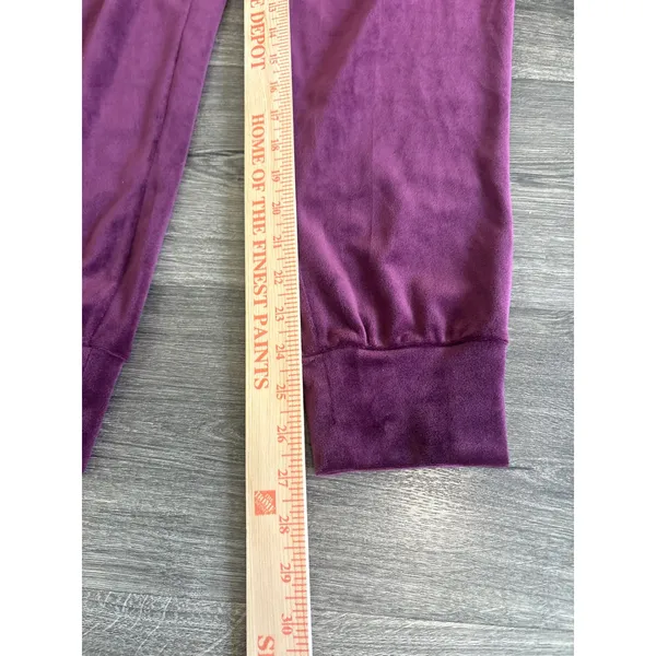 Cable & Gauge Studio Purple Velour Tracksuit Set Zip Hoodie Joggers Womens Med - Image 8