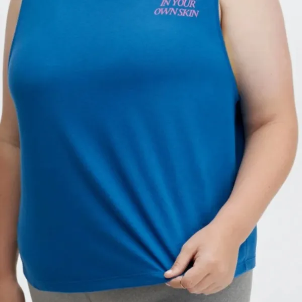 Fabletics Cropped Feel Good...Mantra Muscle Tank Electric Blue size 3X NEW - Image 4