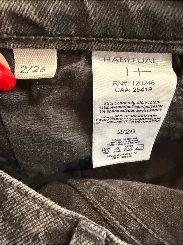 Habitual Seamed Wide Leg High Rise Acid Washed Jeans - Image 4