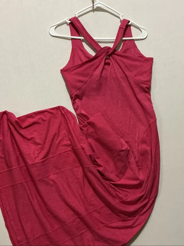 Athleta Raspberry Pink Cross-Back Tank Chemise - Image 5
