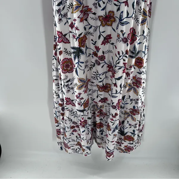 Old Navy Women’s Multicolor Floral Print/White Background Maxi Sleeveless Dress - Image 7