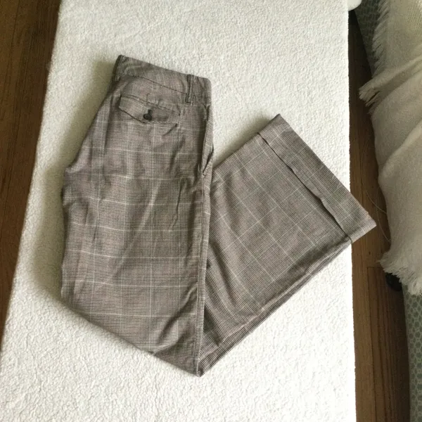 Gap Vintage Y2K Stretch Glen Plaid Flare Cuffed Trousers - Sz 6 - Image 2