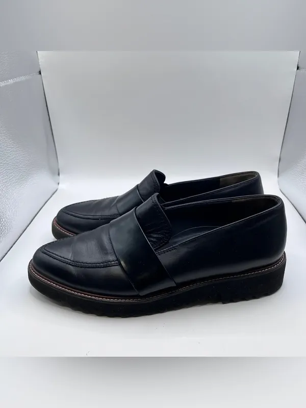 Paul Green 1670-003 slip-on loafers black leather chunky lug sole size US 7.5 - Image 5