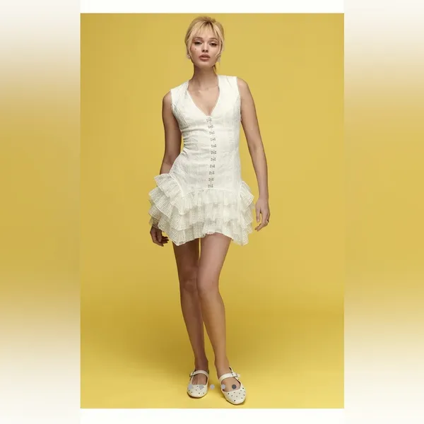By Anthropologie sleeveless ruffle mini dress - Image 5