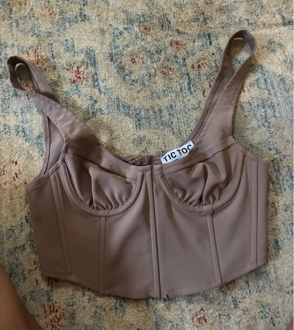 Tan Corset Tic Toc Top - Image 2