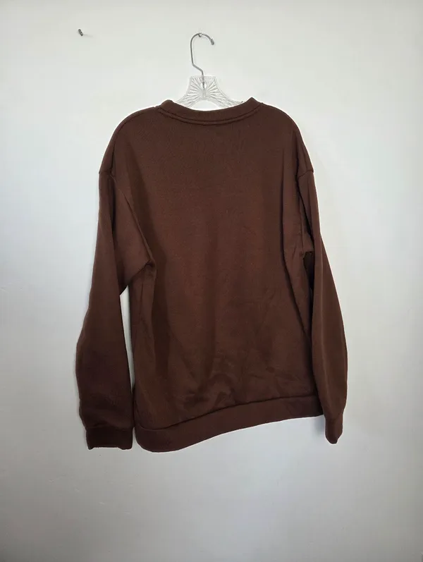 Chocolate Brown Mushroom Sweatshirt Oversized Cozy Goblincore Forest Grunge XL - Image 6