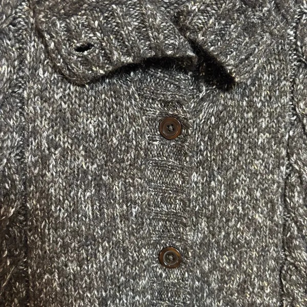 LL Bean‎ Womens Sweater Button Down Wool Blend Grampacore Brown Black Speckled L - Image 2