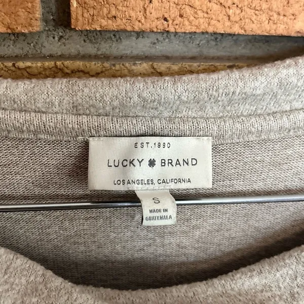 Lucky Brand Off the Shoulder Knit Sweater Beige Size Small - Image 5