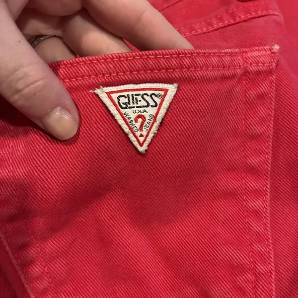 Guess by Georges Marciano Vintage Mid Rise Button Fly Red Jeans - Women's 29 - Image 16