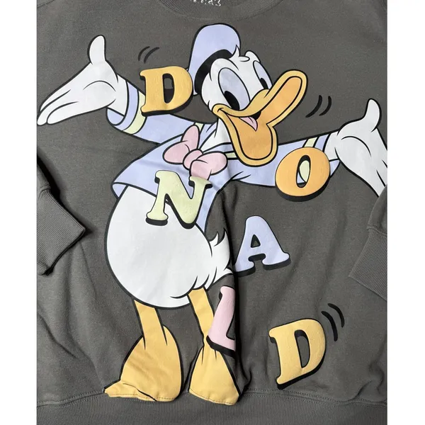 Disney Donald Duck 90th Anniversary Gray Sweater Size M Double Sided - Image 3
