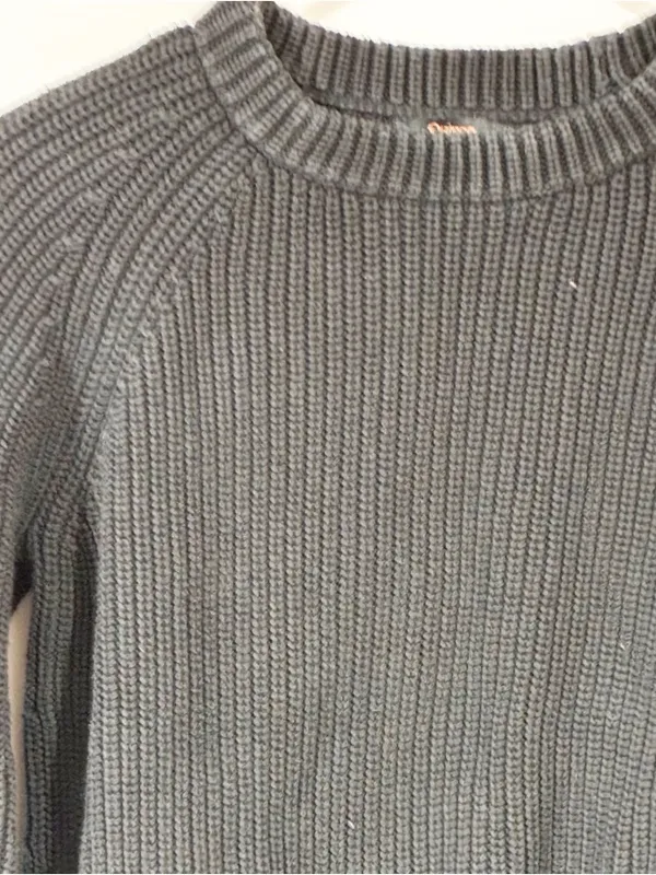 Quince 100% Organic Cotton Fisherman Crewneck Sweater Black Size Medium - Image 2