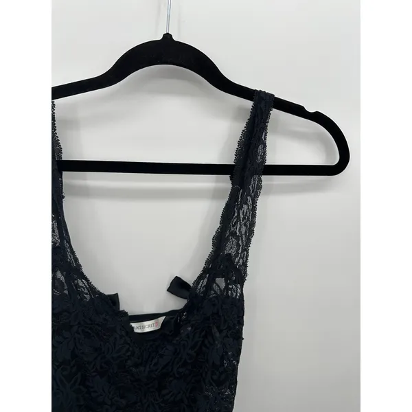 Victoria's Secret‎ Black Lace Bodysuit Womens M Ruffle Y2K Vintage Lingerie - Image 5
