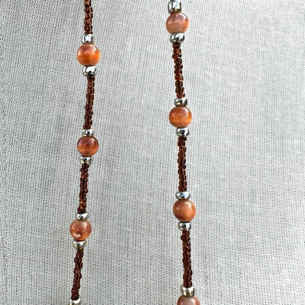 Carnelian Orange beaded pendant necklace - Image 5