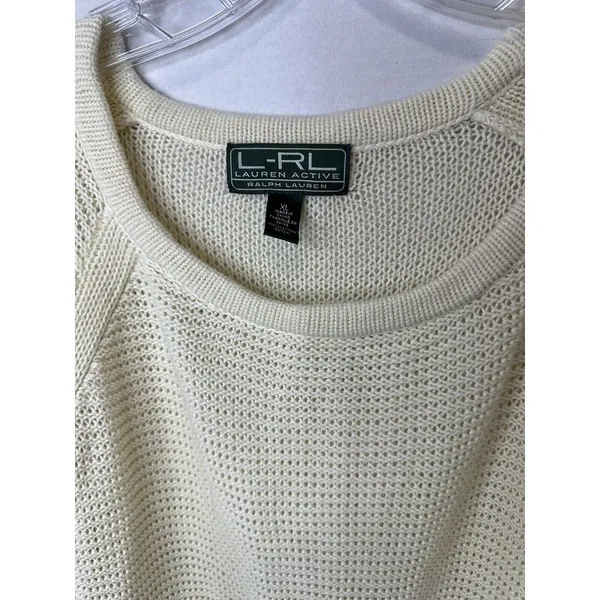 Lauren Ralph Lauren Crew Neck Pullover Knitted Sweater Woman's Size XL Cream.‎ - Image 4