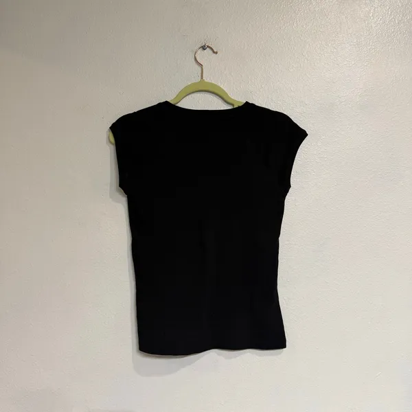 Zara Black Cap Sleeve Muscle Tee Top Sz M - Image 8