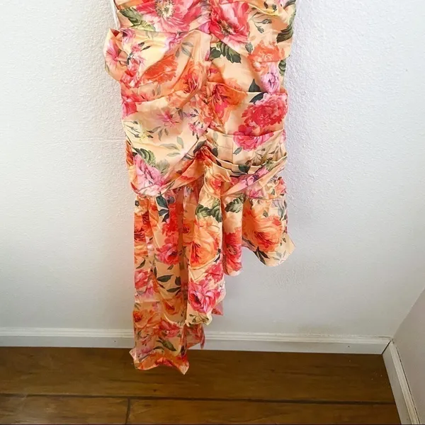 For Love & Lemons Versilla Floral Satin Hi-Lo Dress XS NWT‎ - Image 12