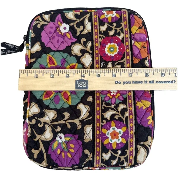 Vera Bradley Rhythm and Blues Quilted Tablet Sleeve Case Floral Purple - Image 6