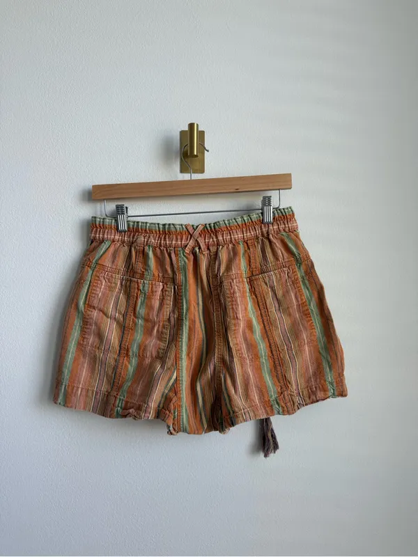 Free People Kahuna Harem Shorts Multicolor Striped Tassel Boho Size Small - Image 10