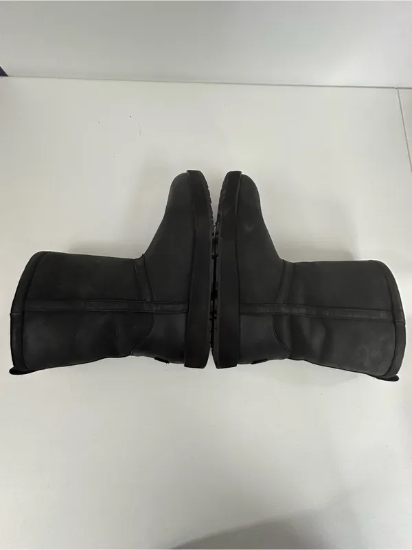 UGG Women's Classic Black Short Leather Waterproof Boots Size 9 - Image 6