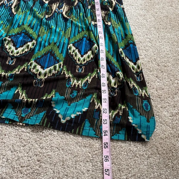 Alyn Paige Teal & Black Geo Print Maxi Dress. Size Large - Image 7