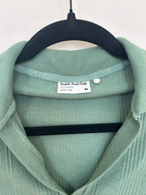 Frank and Oak Cropped Polo Green - Image 3