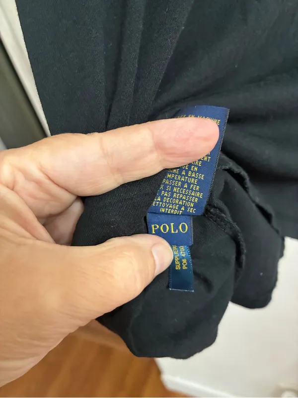 Polo by Ralph Lauren Black V-Neck Tee with Red Pony XL - Image 6