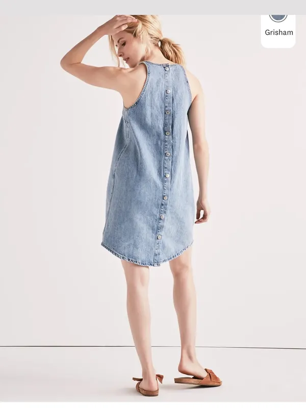 Lucky Brand Snap Back Denim Dress size small - Image 3