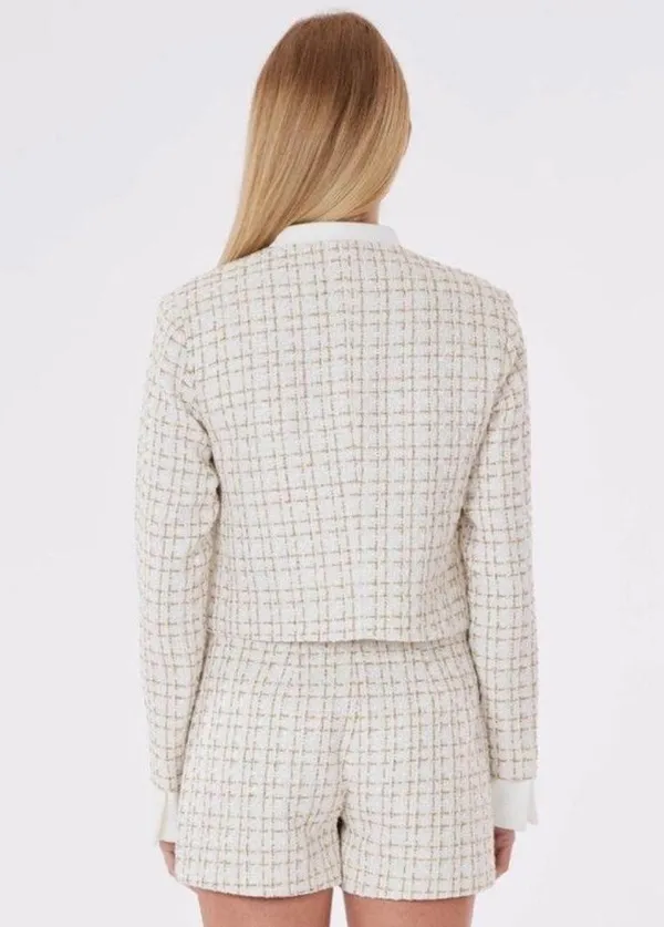 NWT Dolce Cabo White Tweed Knit Mini Skort Size XL - Image 3