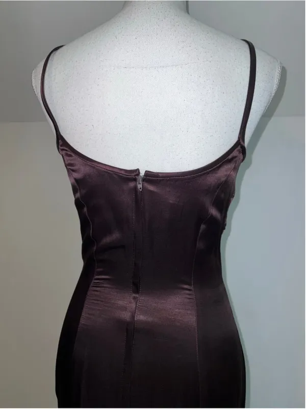 GUNNE sax Espresso Satin Maxi Dress Size 7/8 - Image 4