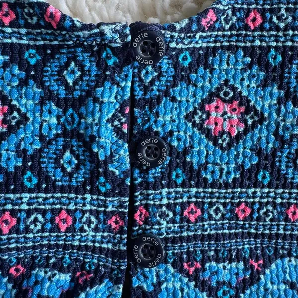 Aerie Navy Blue Patterned One-Piece Swimsuit - Size S - Image 3
