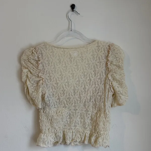 Urban Outfitters Hollie Puff Sleeve Ruffle Babydoll Blouse - Image 8