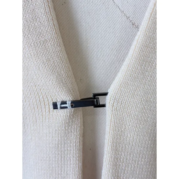 Elie‎ Tahari Merino Wool Cardigan Cream Open Front Hook Closure XL - Image 2