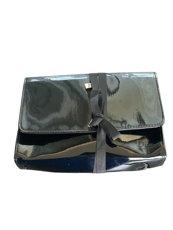 Dior Beaute Black Patent Leather Cosmetic Pouch Parfum Clutch - Image 2